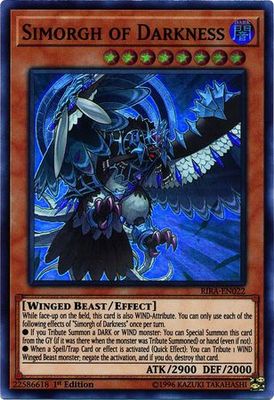 Simorgh of Darkness - RIRA-EN022 - Super Rare 1st Edition
Rising Rampage [RIRA] 1st Edition Singles *Espanol*