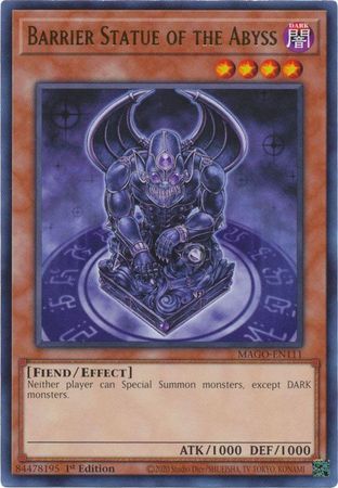 Barrier Statue of the Abyss - MAGO-EN111 - Rare 1st Edition Maximum Gold 1st Edition Singles