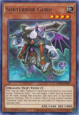 Subterror Guru - MP20-EN047 - Rare 1st Edition 2020 Mega-Tin: Lost Memories 1st Edition Singles