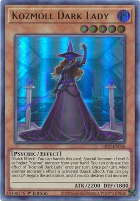 Kozmoll Dark Lady - GFTP-EN086 - Ultra Rare 1st Edition
Ghosts From The Past 1st Edition Singles