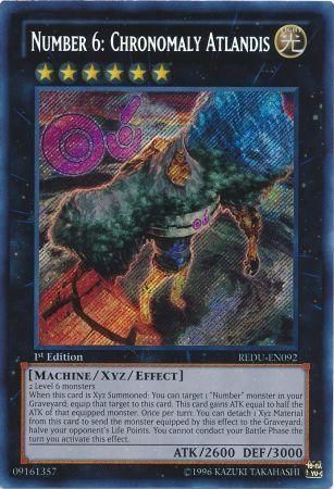 Number 6: Chronomaly Atlandis - REDU-EN092 - Secret Rare 1st Edition
Return of the Duelist 1st Edition Singles