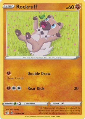 Rockruff - 109/196 - Common Sword &amp; Shield: Lost Origin Singles