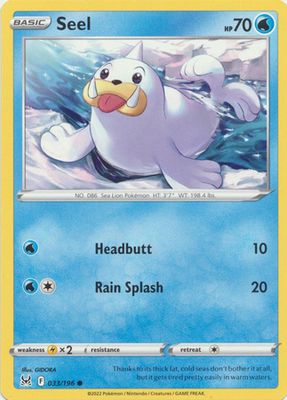 Seel - 033/196 - Common Sword &amp; Shield: Lost Origin Singles