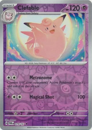 Clefable - 079/167 - Uncommon Reverse Holo Scarlet &amp; Violet: Twilight Masquerade Reverse Holo Singles