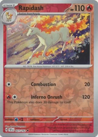 Rapidash - 027/162 - Uncommon Reverse Holo Scarlet &amp; Violet: Temporal Forces Reverse Holo Singles