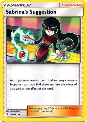 Sabrina&#39;s Suggestion - 154/181 - Uncommon Sun &amp; Moon: Team Up Singles