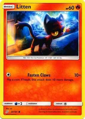 Litten - 20/181 - Common Sun &amp; Moon: Team Up Singles