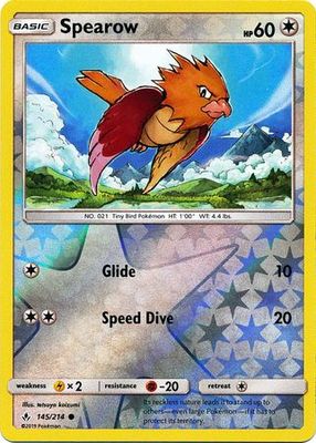 Spearow - 145/214 - Common Reverse Holo Sun &amp; Moon: Unbroken Bonds Reverse Holo Singles (Español)