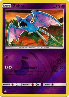 Zubat - 64/214 - Common Reverse Holo Sun &amp; Moon: Unbroken Bonds Reverse Holo Singles