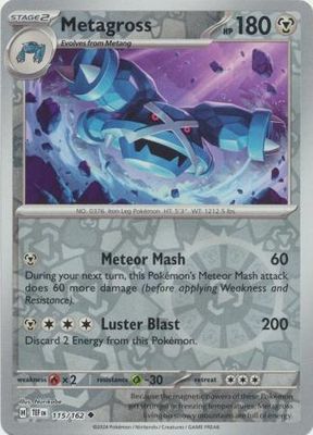 Metagross - 115/162 - Uncommon Reverse Holo Scarlet &amp; Violet: Temporal Forces Reverse Holo Singles