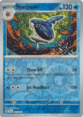 Sharpedo - 043/162 - Uncommon Reverse Holo Scarlet &amp; Violet: Temporal Forces Reverse Holo Singles