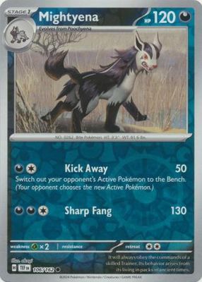 Mightyena - 106/162 - Common Reverse Holo Scarlet &amp; Violet: Temporal Forces Reverse Holo Singles