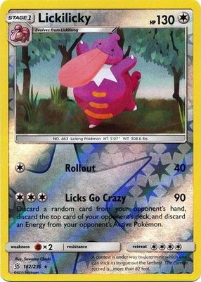 Lickilicky - 162/236 - Rare Reverse Holo Sun &amp; Moon: Unified Minds Reverse Holo Singles