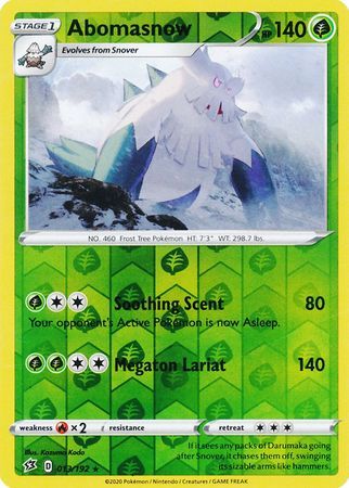 Abomasnow - 013/192 - Rare Reverse Holo Sword &amp; Shield: Rebel Clash Reverse Holo Singles