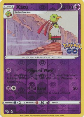 Xatu - 033/078 - Uncommon Reverse Holo Pokemon Go Reverse Holo Singles