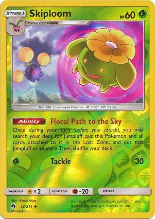 Skiploom - 13/214 - Uncommon Reverse Holo Sun &amp; Moon: Lost Thunder Reverse Holo Singles