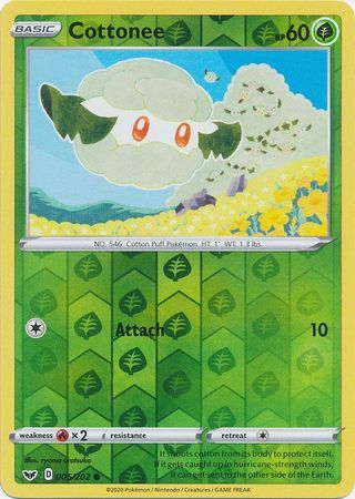 Cottonee - 005/202 - Common Reverse Holo Sword &amp; Shield (Base Set) Reverse Holo Singles