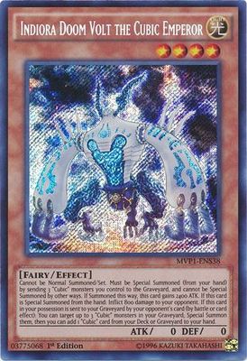 Indiora Doom Volt the Cubic Emperor - MVP1-ENS38 - Secret Rare 1st Edition The Dark Side of Dimensions Movie Pack: Secret Edition Singles