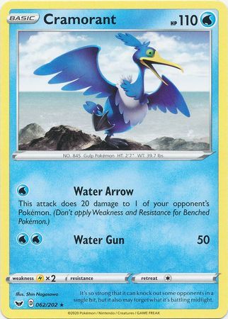 Cramorant - 062/202 - Rare Sword &amp; Shield (Base Set) Singles