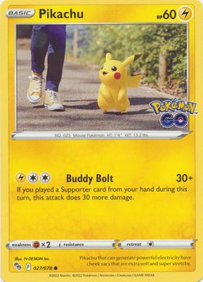 Pikachu - 027/078 - Common Pokemon Go Singles