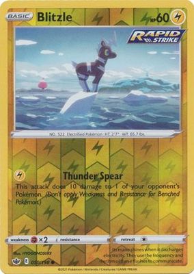 Blitzle - 050/198 - Common Reverse Holo Sword &amp; Shield: Chilling Reign Reverse Holo Singles