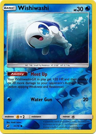 Wishiwashi - 31/70 - Common Reverse Holo Sun &amp; Moon: Dragon Majesty Reverse Holo Singles