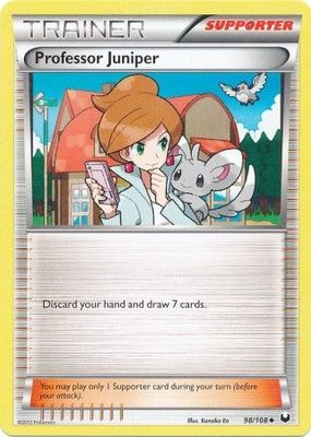 Professor Juniper - 98/108 - Uncommon Black &amp; White 5: Dark Explorers Singles