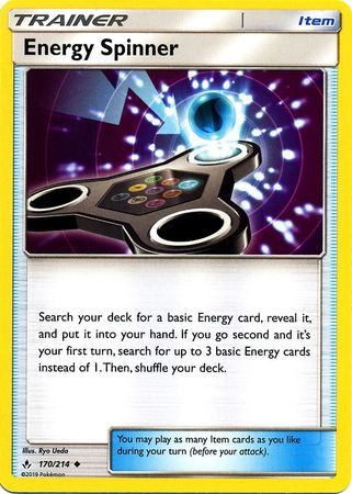 Energy Spinner - 170/214 - Uncommon Sun &amp; Moon: Unbroken Bonds Singles