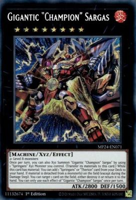 SJ Gigantic Champion&quot; Sargas&quot; - MP24-EN071 - Prismatic Secret Rare 1st Edition Mega Tin 2024 Dueling Mirrors Singles