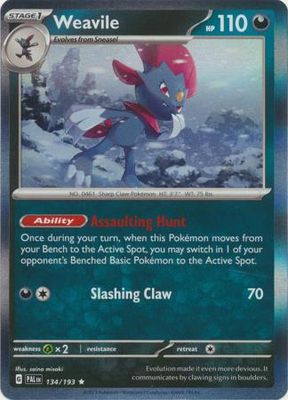 GA Weavile - 134/193 - Holo Rare Scarlet &amp; Violet: Paldea Evolved Singles