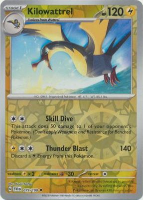 Kilowattrel - 079/198 - Uncommon Reverse Holo Scarlet &amp; Violet (Base Set) Reverse Holo Singles