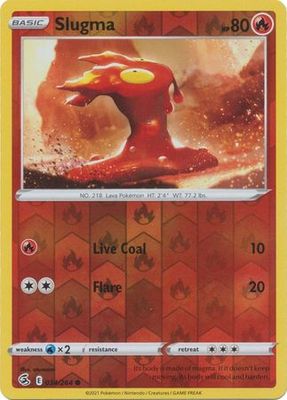 Slugma - 034/264 - Common Reverse Holo Sword &amp; Shield: Fusion Strike Reverse Holo Singles (Español)