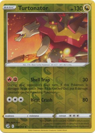 Turtonator - 198/264 - Uncommon Reverse Holo Sword &amp; Shield: Fusion Strike Reverse Holo Singles