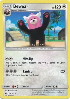 Bewear - 111/147 - Rare Sun &amp; Moon: Burning Shadows Singles
