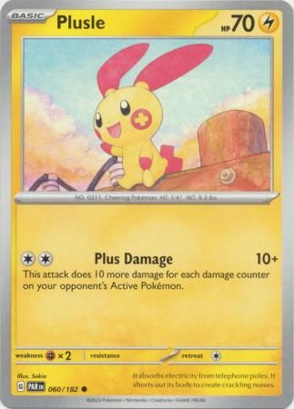 Plusle - 060/182 - Common Scarlet &amp; Violet: Paradox Rift Singles