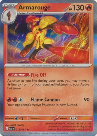 Armarouge - 015/091 - Holo Rare Scarlet &amp; Violet: Paldean Fates Singles