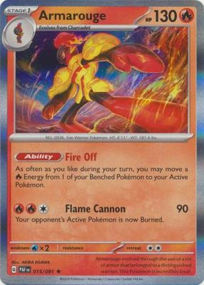 Armarouge - 015/091 - Holo Rare Scarlet &amp; Violet: Paldean Fates Singles