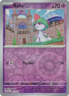 Ralts - 027/091 - Common Reverse Holo Scarlet &amp; Violet: Paldean Fates Reverse Holo Singles