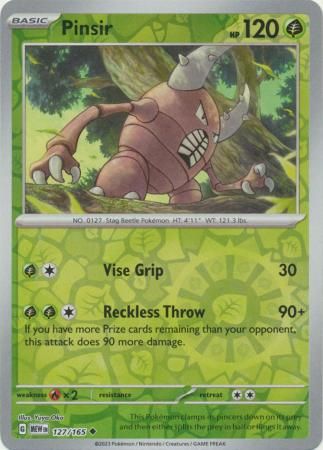 Pinsir - 127/165 - Uncommon Reverse Holo Scarlet &amp; Violet 151 Reverse Holo Singles