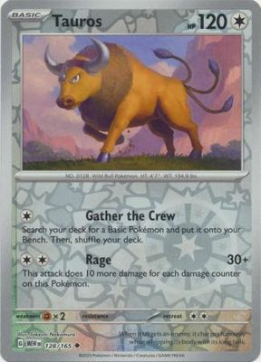 Tauros - 128/165 - Uncommon Reverse Holo Scarlet &amp; Violet 151 Reverse Holo Singles