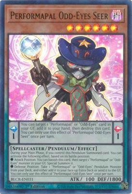 Performapal Odd-Eyes Seer - BLCR-EN031 - Ultra Rare 1st Edition Battles of Legend: Crystal Revenge 1st Edition Singles