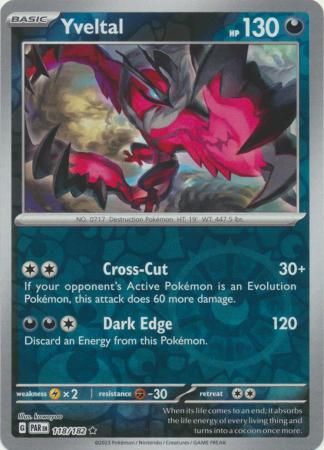 Yveltal - 118/182 - Holo Rare Reverse Holo Scarlet &amp; Violet: Paradox Rift Reverse Holo Singles