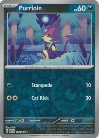 Purrloin - 114/182 - Common Reverse Holo Scarlet &amp; Violet: Paradox Rift Reverse Holo Singles