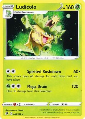 Ludicolo - 009/192 - Rare Sword &amp; Shield: Rebel Clash Singles (Español)