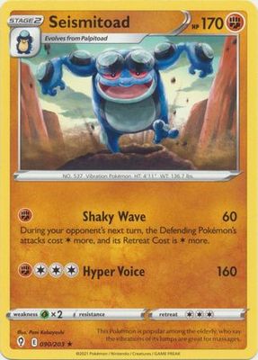 Seismitoad - 090/203 - Rare Sword &amp; Shield: Evolving Skies Singles