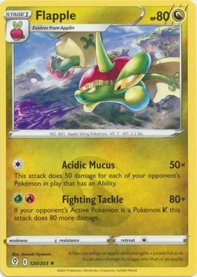 Flapple - 120/203 - Rare Sword &amp; Shield: Evolving Skies Singles(Español)