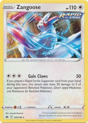 Zangoose - 120/198 - Rare Sword &amp; Shield: Chilling Reign Singles