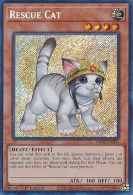SJ Rescue Cat (Alternate Art) - RA02-EN001 - Secret Rare 1st Edition Rarity Collection II Singles