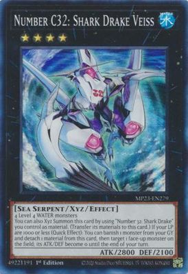 Number C32: Shark Drake Veiss - MP23-EN279 - Super Rare 1st Edition Mega Tin 2023 Dueling Heroes Singles
