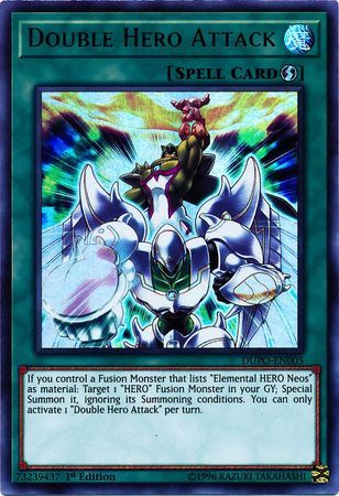 Double Hero Attack - DUPO-EN005 - Ultra Rare 1st Edition Duel Power 1st Edition Singles